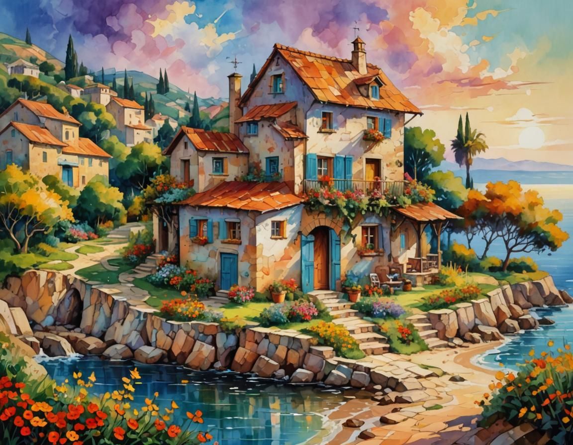 Cute little farm house in the Mediterranean seaside