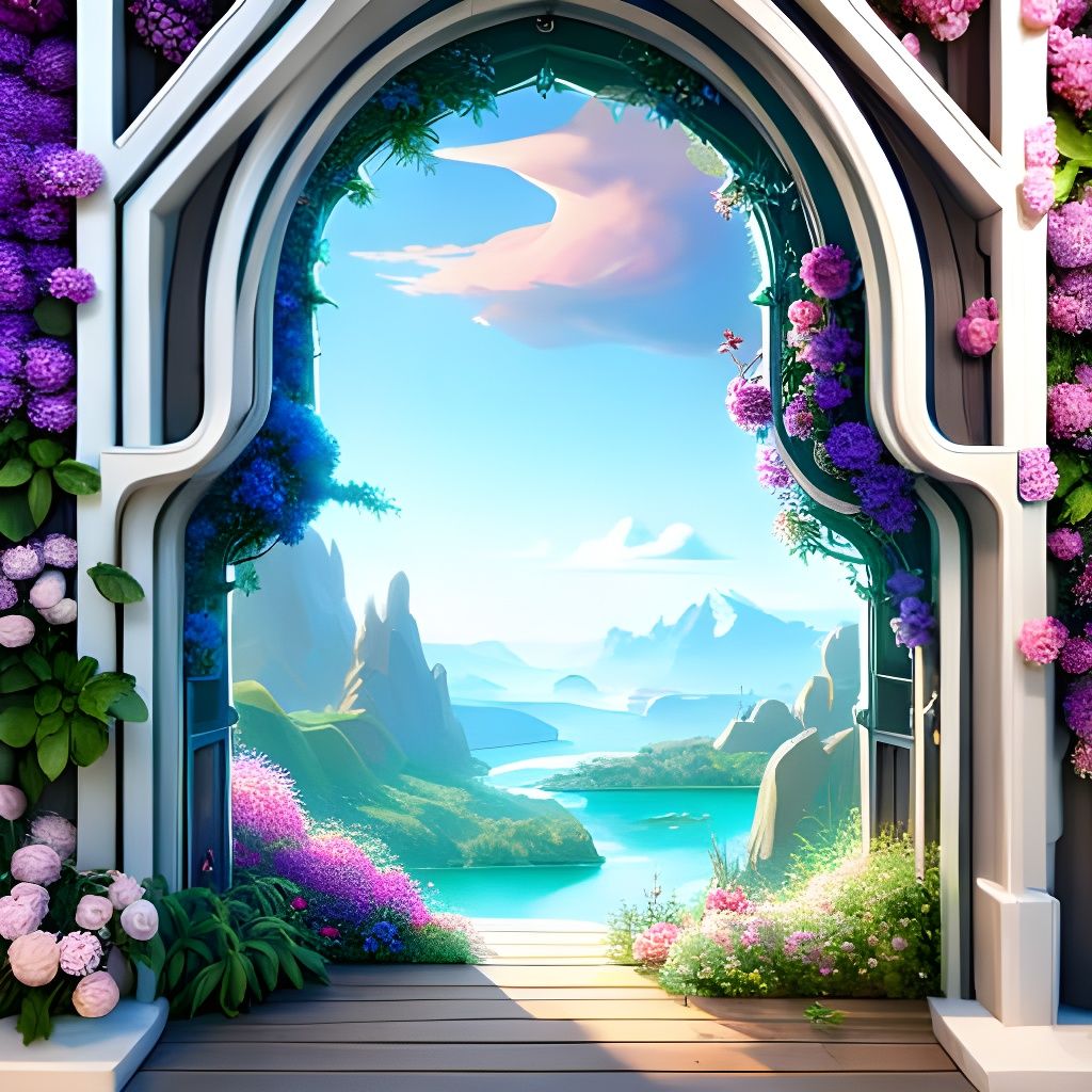 Fantasy Window to a Magical Realm in 3D