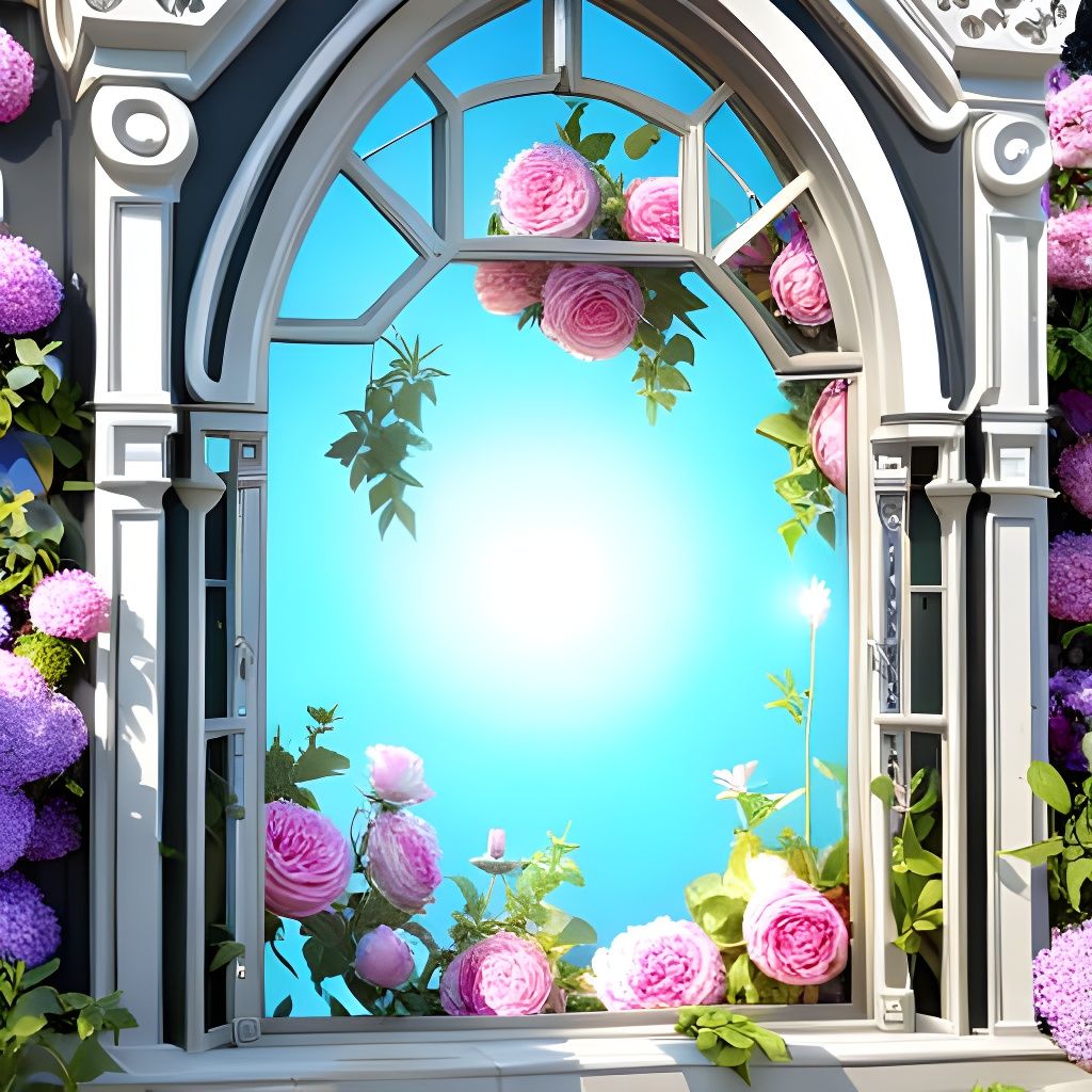 Fantasy Window to Magical Realm, Hyperrealistic 3D Render