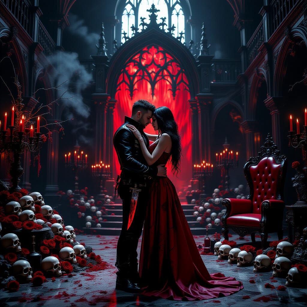 Gothic Ballroom Art Installation: Dark Romance and Horror