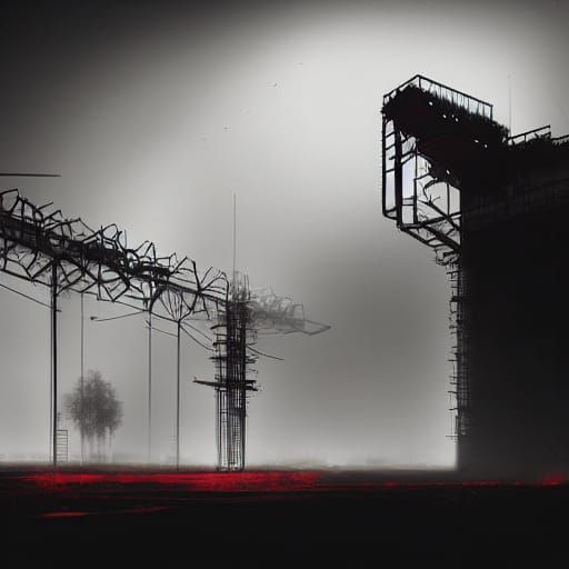 Cyberpunk Art Gallery with Ryosuke Yazaki Style Sculpture