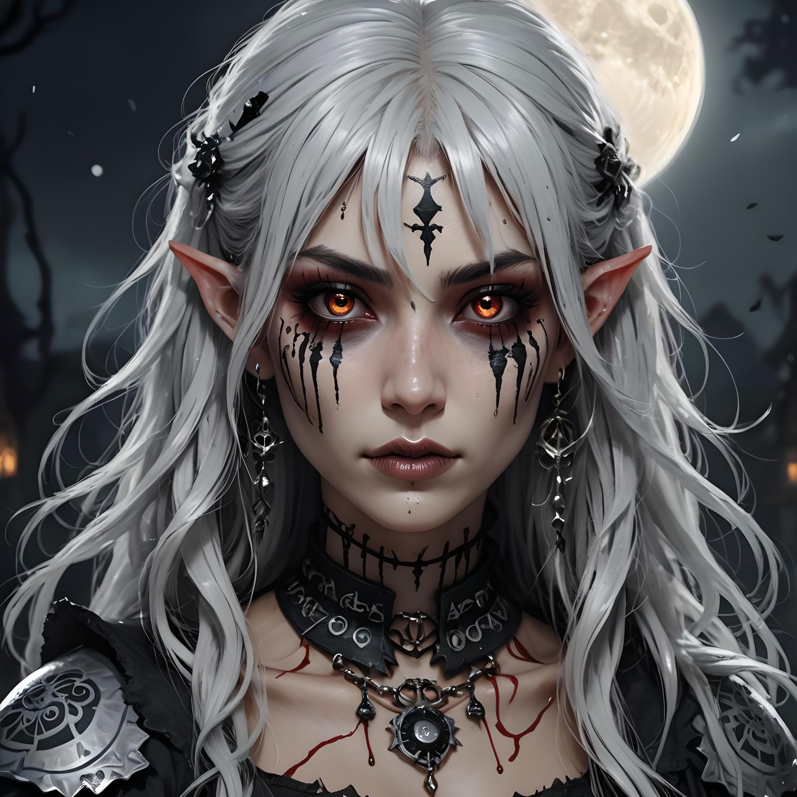 Eerie Portrait of a Kawaii Necromancer