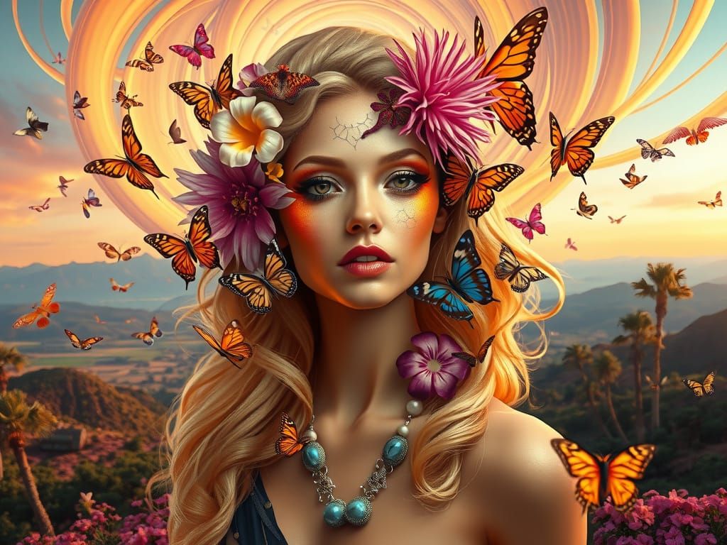 Surrealist Goddess of Dreams Radiates Ethereal Beauty