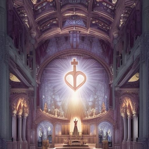 Dramatic Sacred Heart Digital Matte Painting