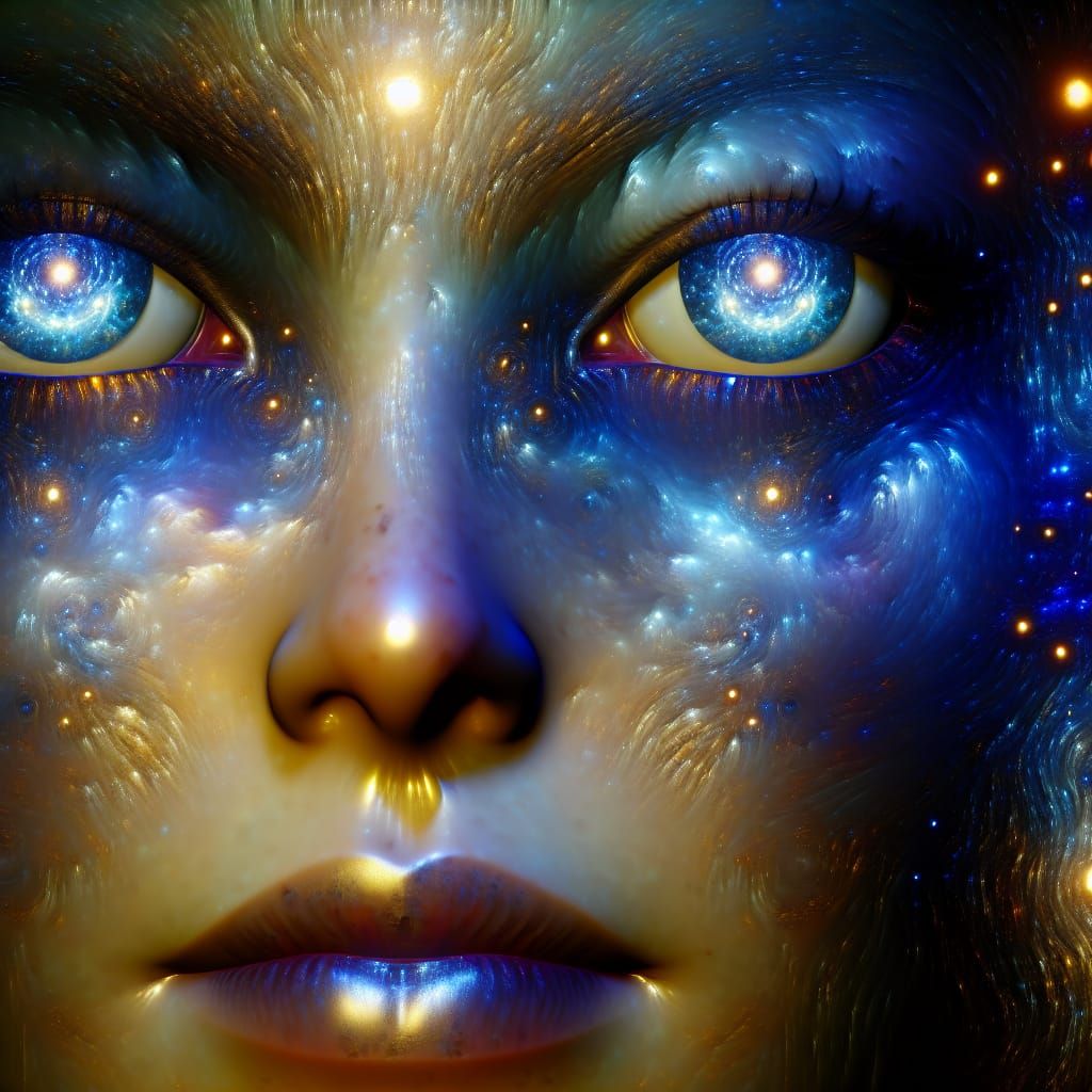 Sapphire Eyes: Fantasy Art Portrait in 8K