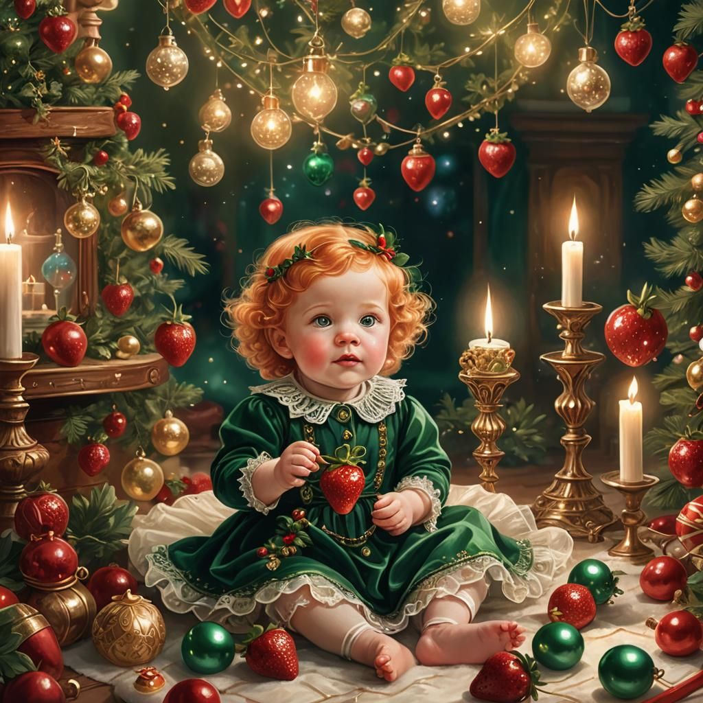 Victorian Christmas Celebration with Strawberry Blonde Infan...