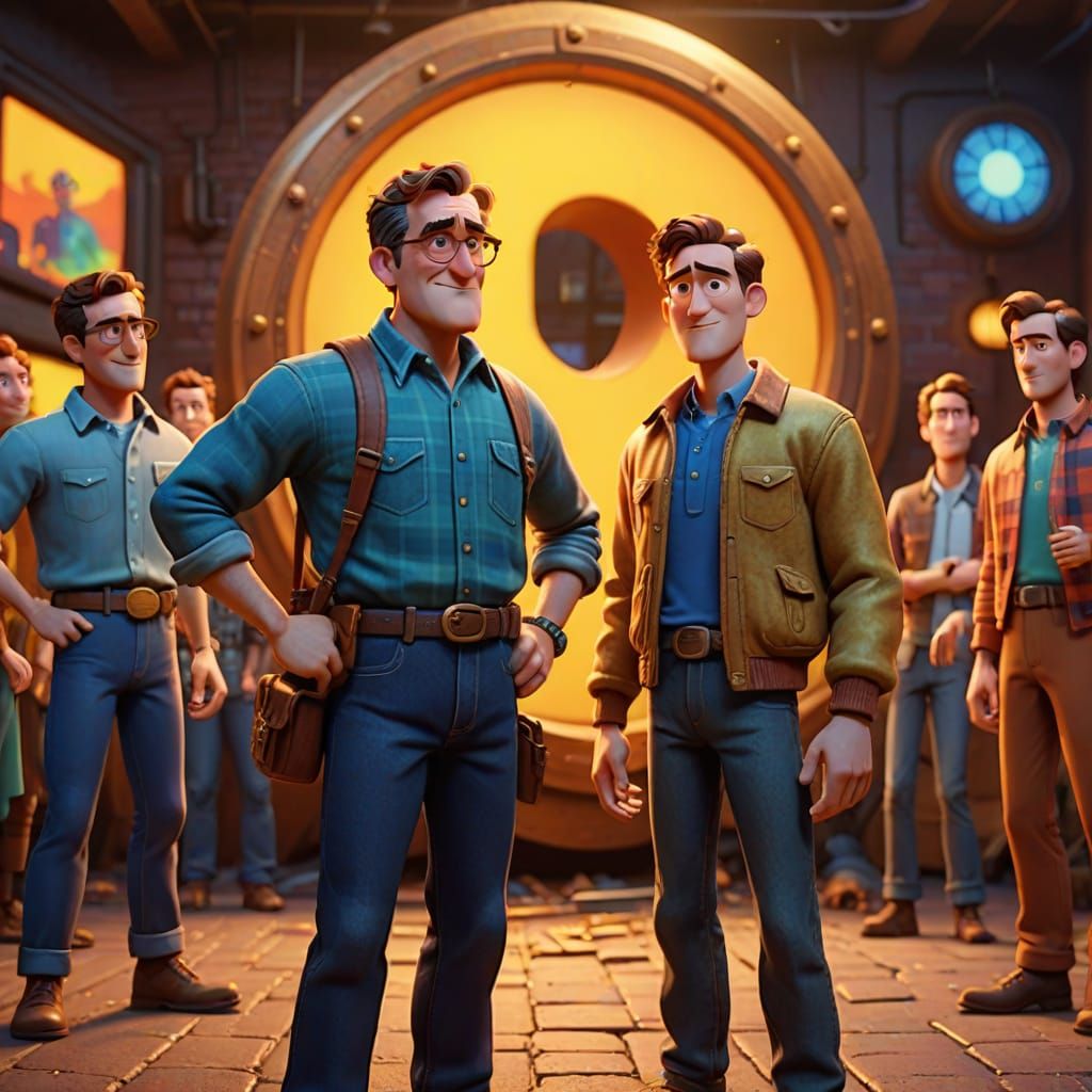 Men's Fashion Through Time as Pixar 3D Art