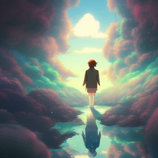 Eternity Man: Ghibli-Style Anime Key Visual