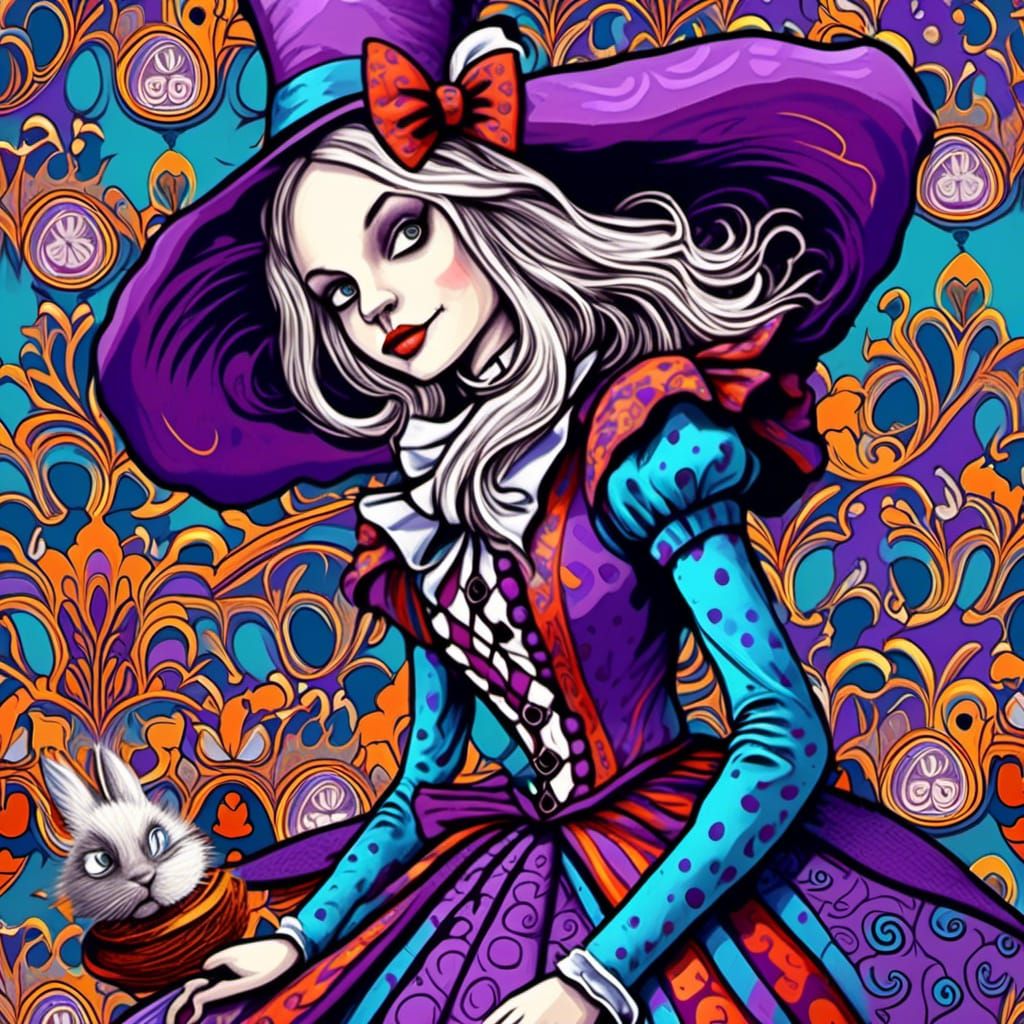 Alice in Wonderland in Gothcore Style