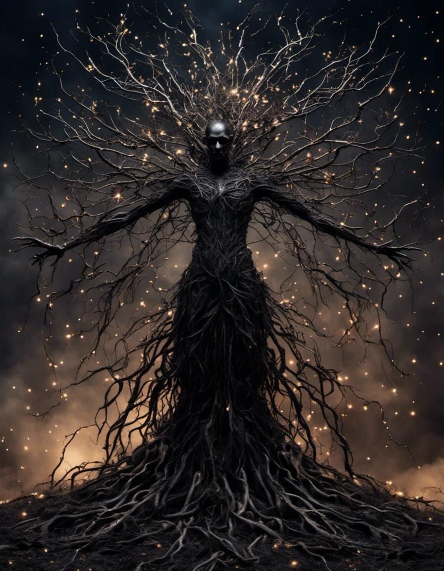 Epic Root Figure in Dark Fantasy Style