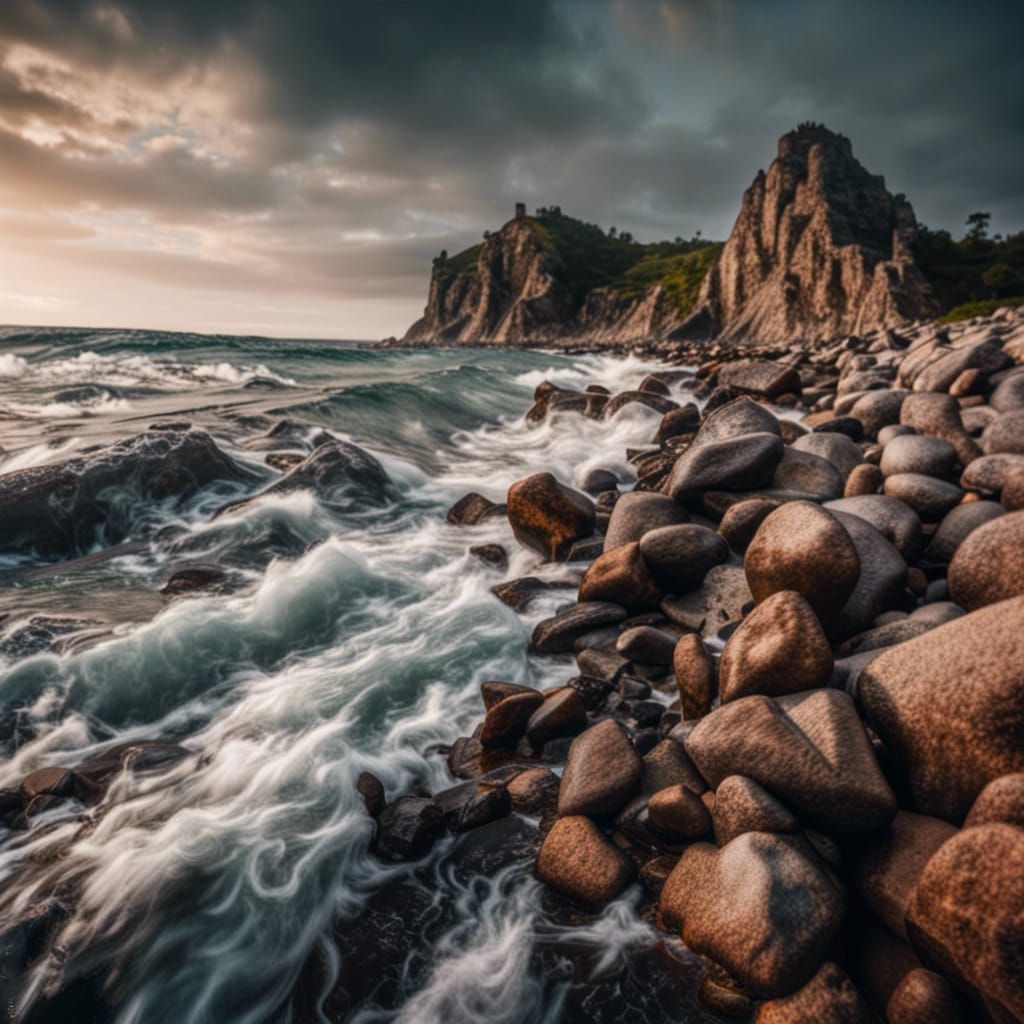 Picturesque Rocky Shoreline Landscape