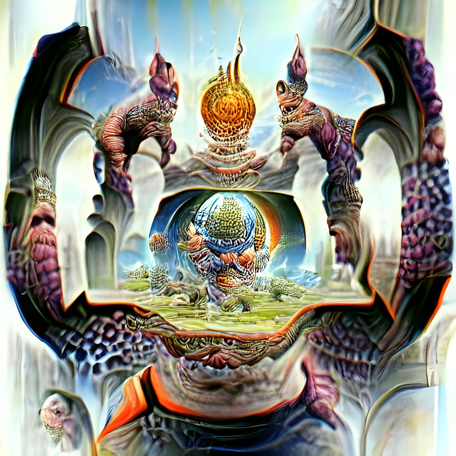 Abstract Godhead Vision in Psychedelic Style