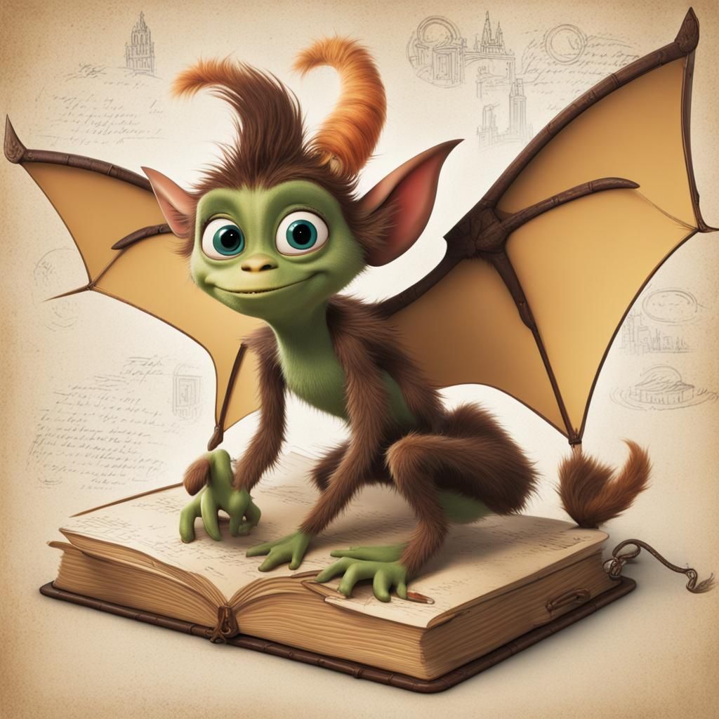 Girl and Gremlin in Dark Fantasy Style