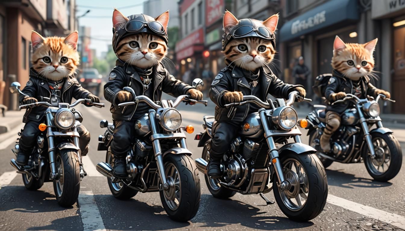 Kittens on Motorcycles: Anime-Inspired Biker Gang