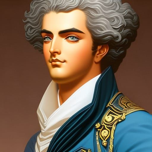 Dramatic Portrait of Lord Byron in Hyperrealism