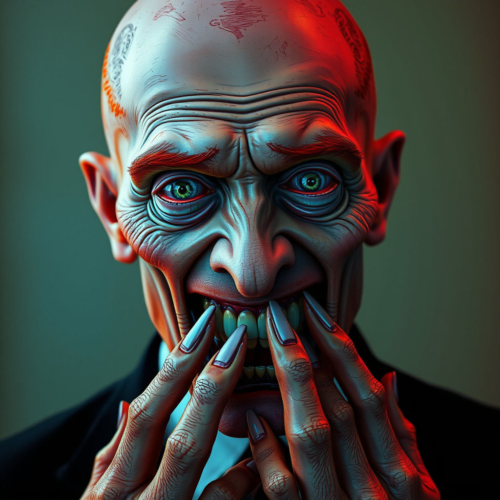 Surreal Ginger Man in Dark Fantasy Style