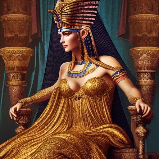 Cleopatra in Egyptian Palace, Baroque Style