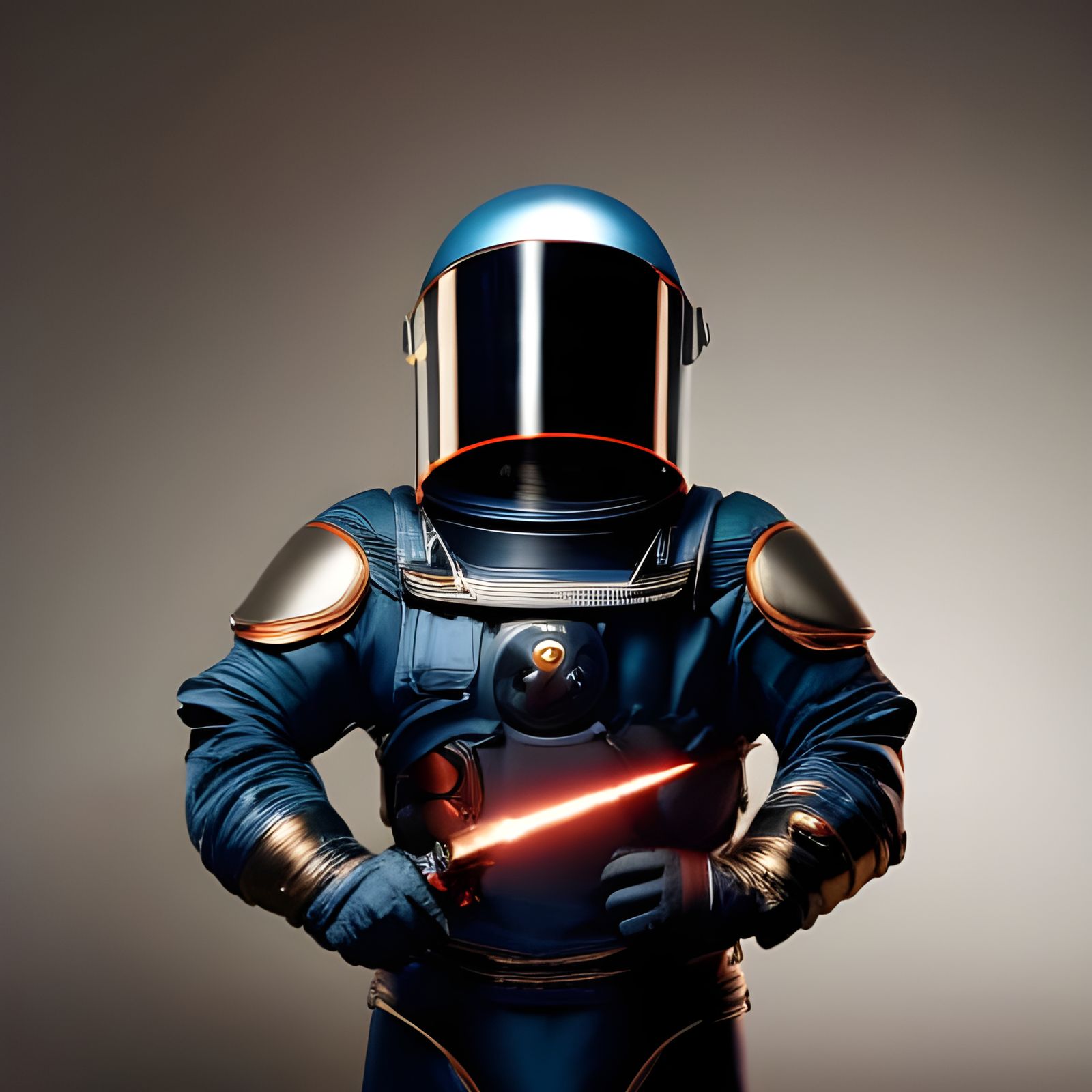 Reflections in Visor: Cinematic Space Portrait