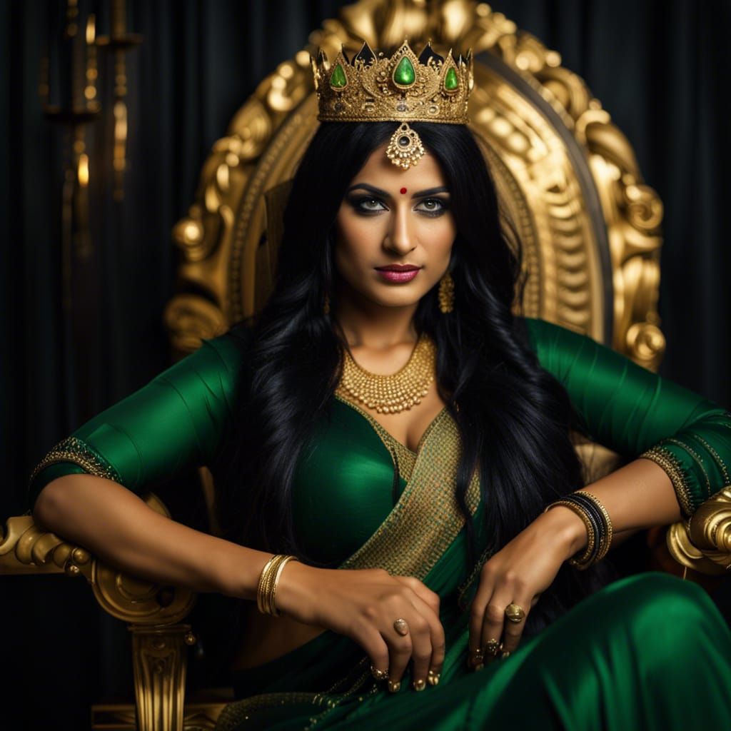 Indian Queen on Throne, Professional Photography