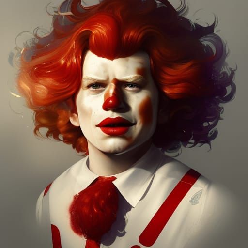 Hyperdetailed Portrait of Ronald McDonald in Unreal Engine