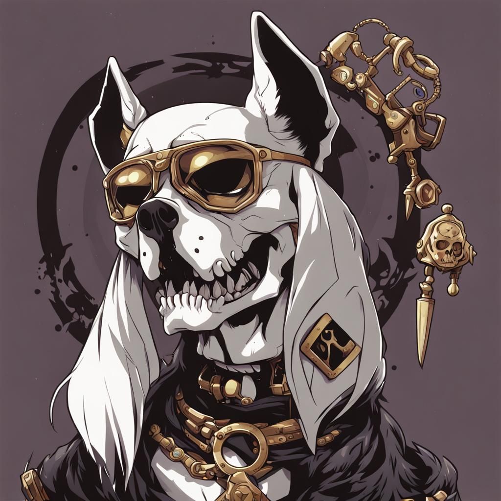 Anime Skull Dog: Japanese Manga Style