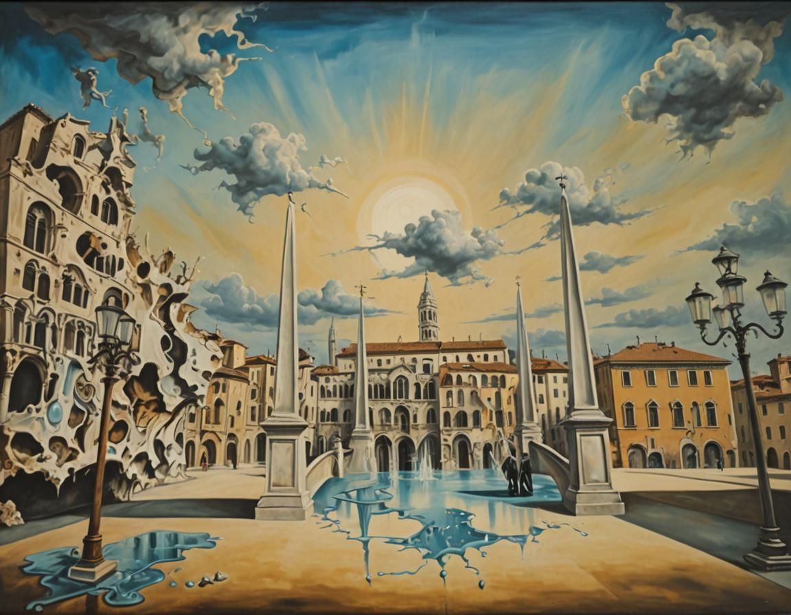 Surrealist Padua Italy in Dali Style
