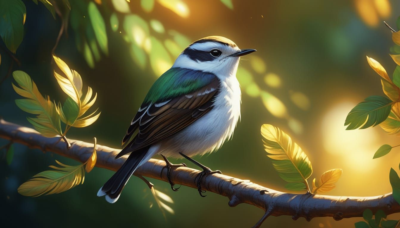 Hyperrealistic White-fronted Chat in Splash Art Style