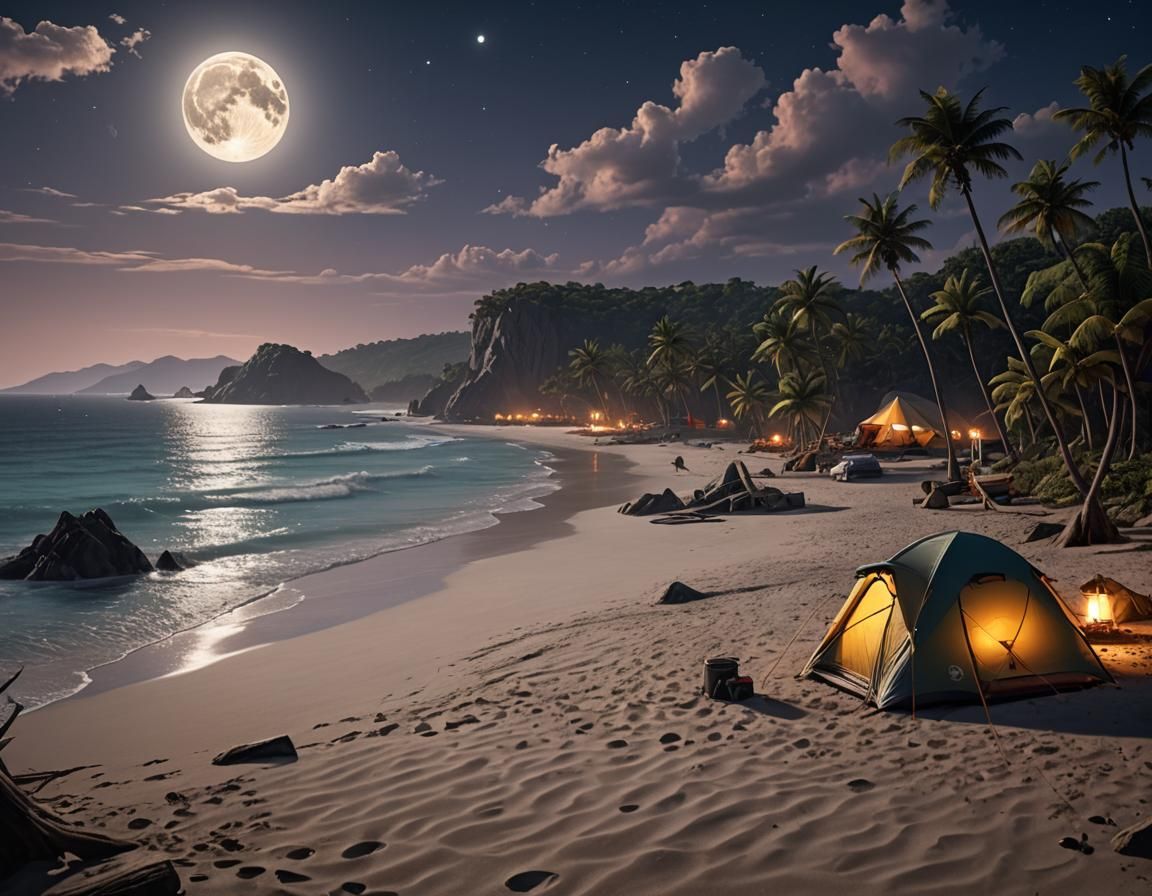 Camping on the beach