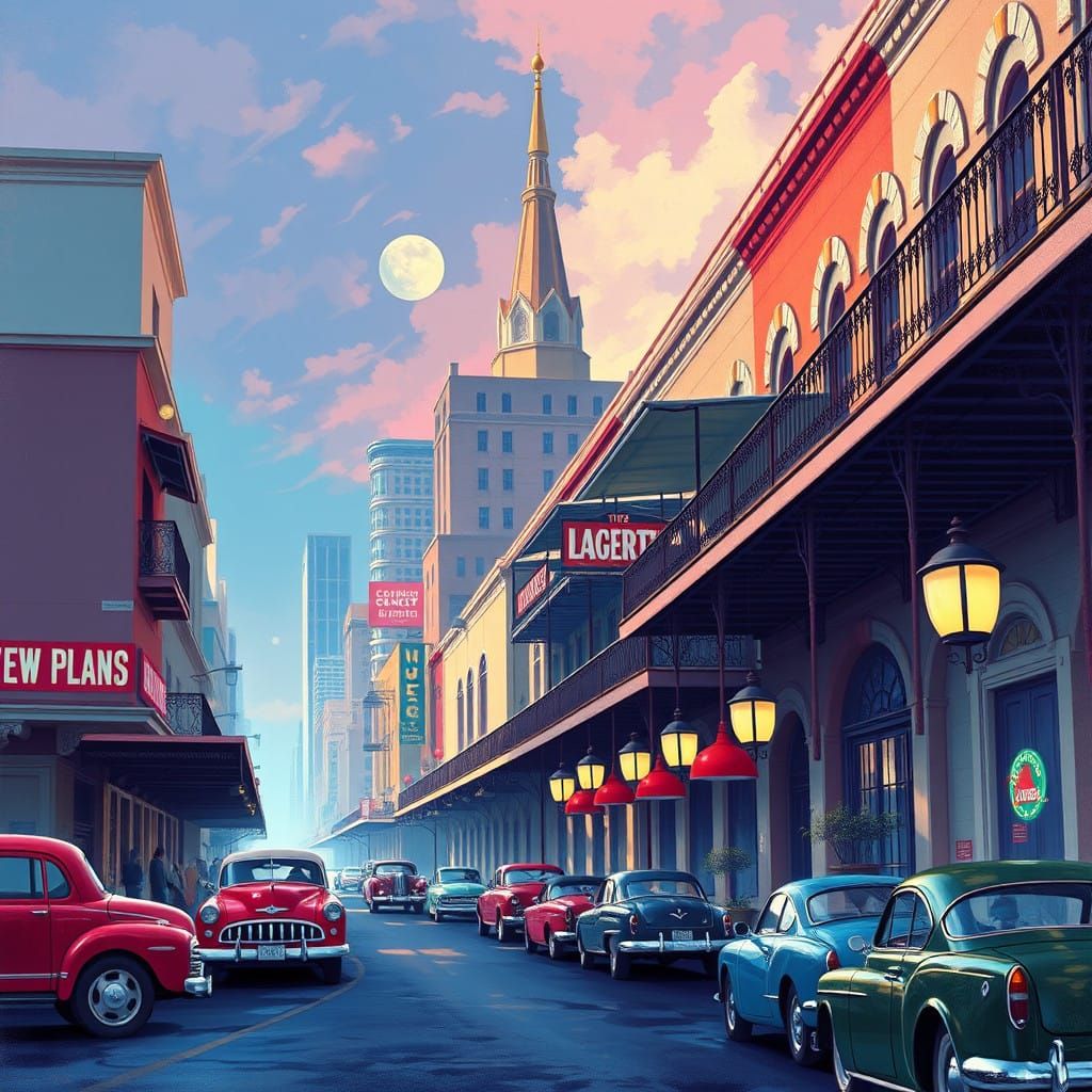 Retro-Futuristic New Orleans Dreamscape