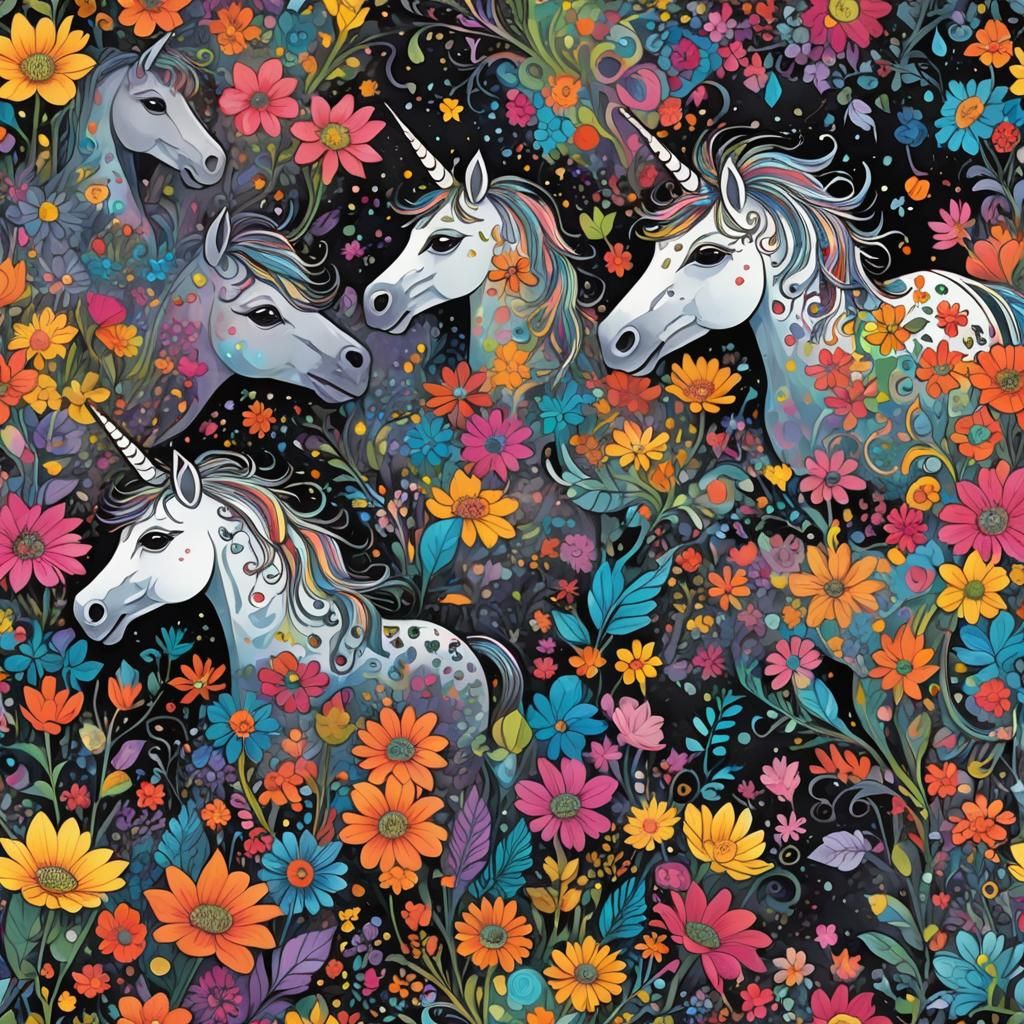 Unicorn in Fractal Abstraction with Children