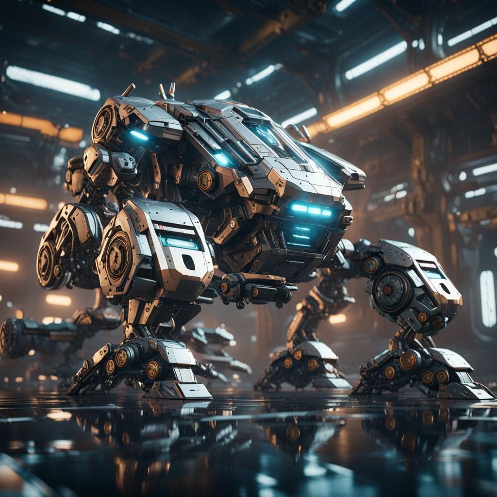 Futuristic Sci-Fi Mech in Detailed 3D Render