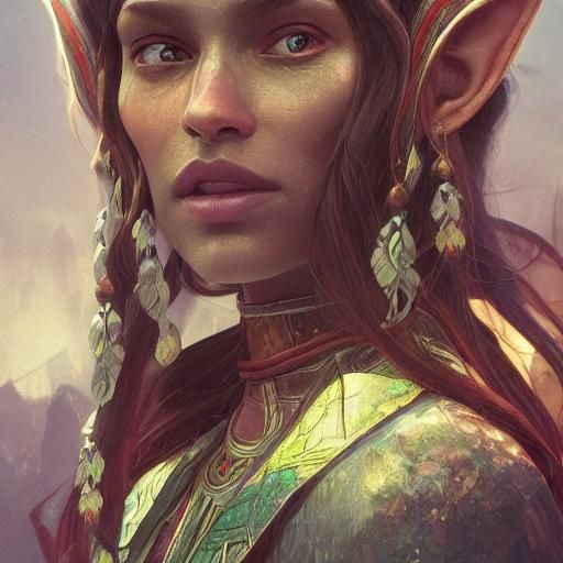 Elven Mystic Portrait in Hyperdetailed Digital Art