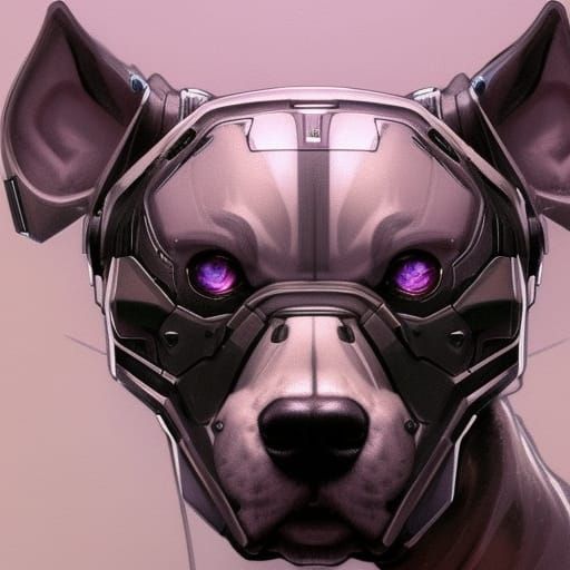 Hyperdetailed Cyborg Dog Portrait in 8K Resolution