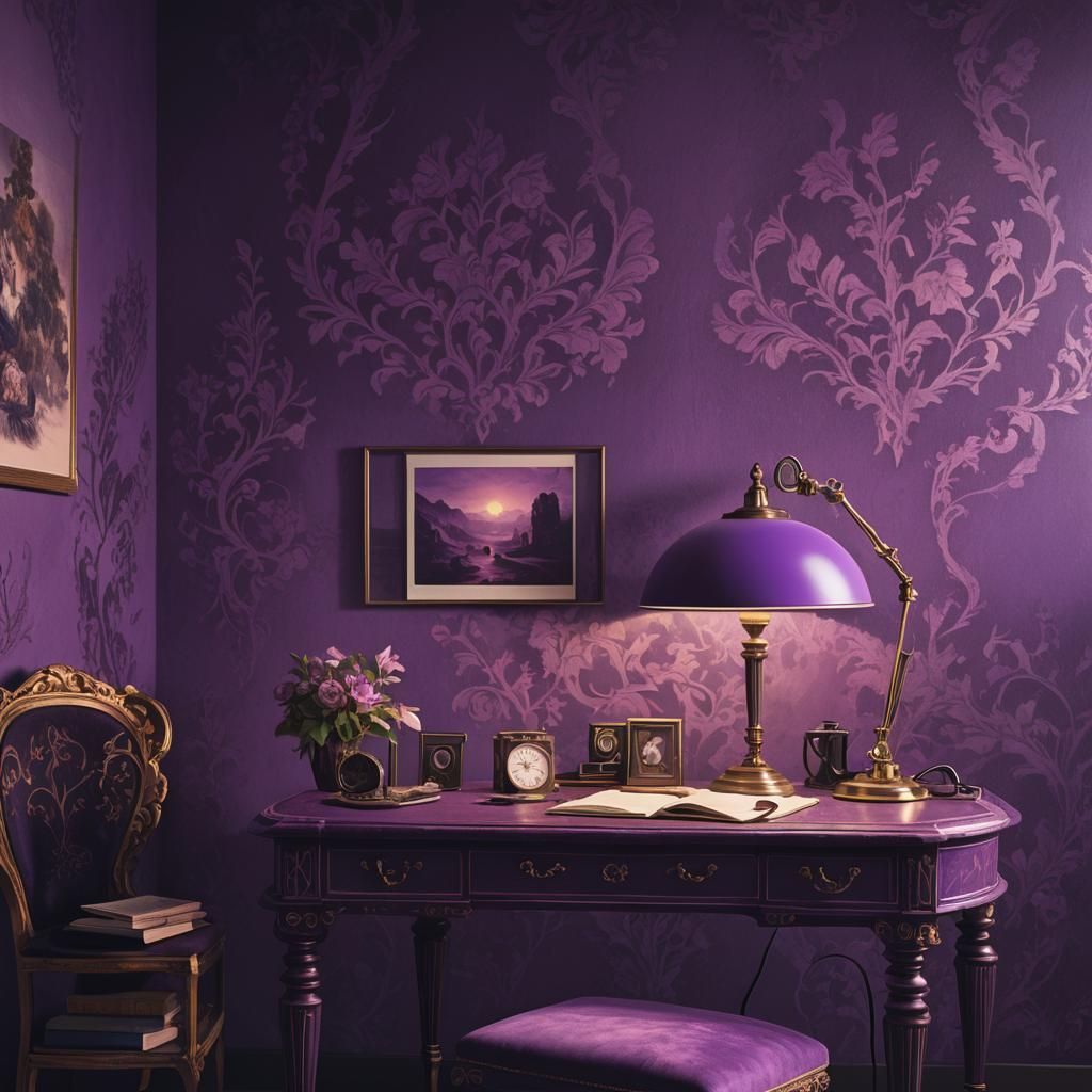 Purple Lampshade Lights a Room: Digital Matte Painting