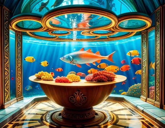 Fish Tank in Crystal Square, Fin de Siècle Style