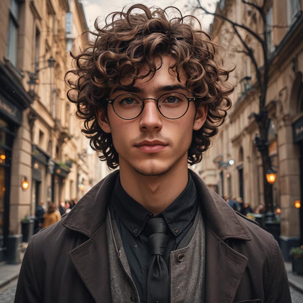 British Boy Portrait in Dark Academia Style