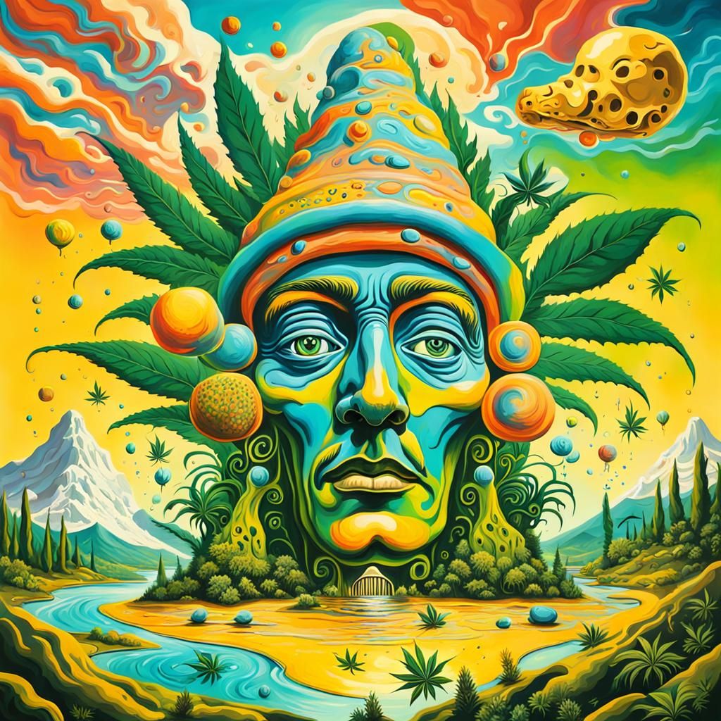 Surreal Stoner Music Festival Flyer in Dali Style