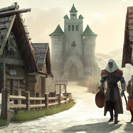 Hyperrealistic Dark Ages Scene with King and Peasant