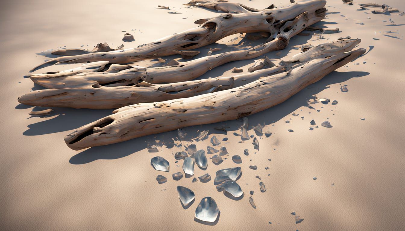 Beachside Wreckage in Hyper Realistic Style