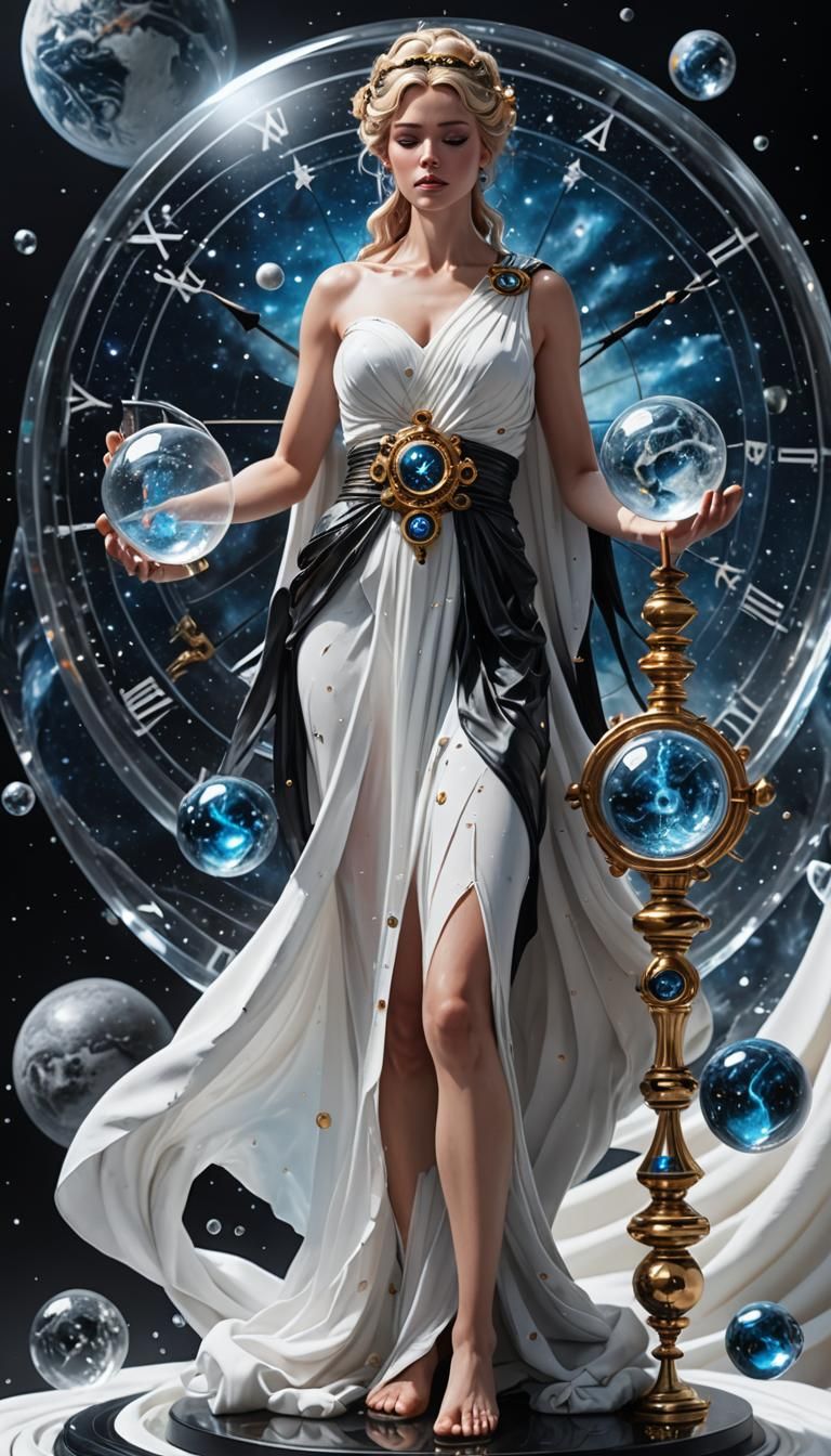 Crystal Goddess Dreams of Galaxies in Ultra-Realistic Style