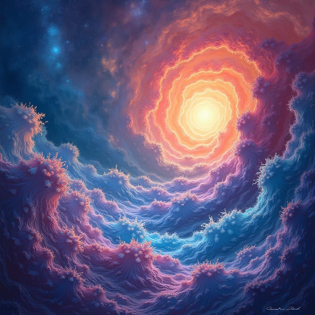 Mystical High-Vibration Cosmos Landscape in Digital Painting