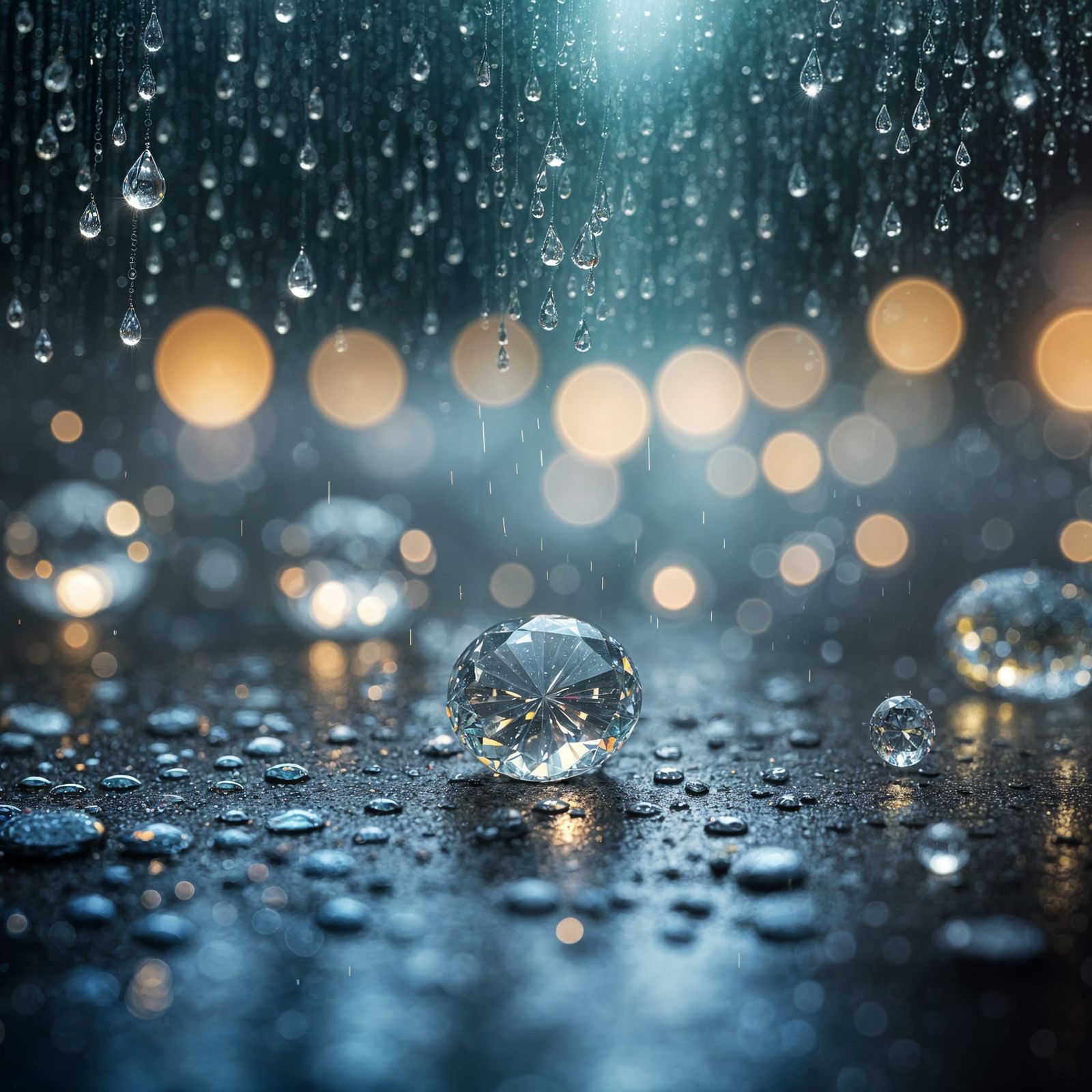 Raindrops on Sparkling Gems in Ethereal Professional Photogr...