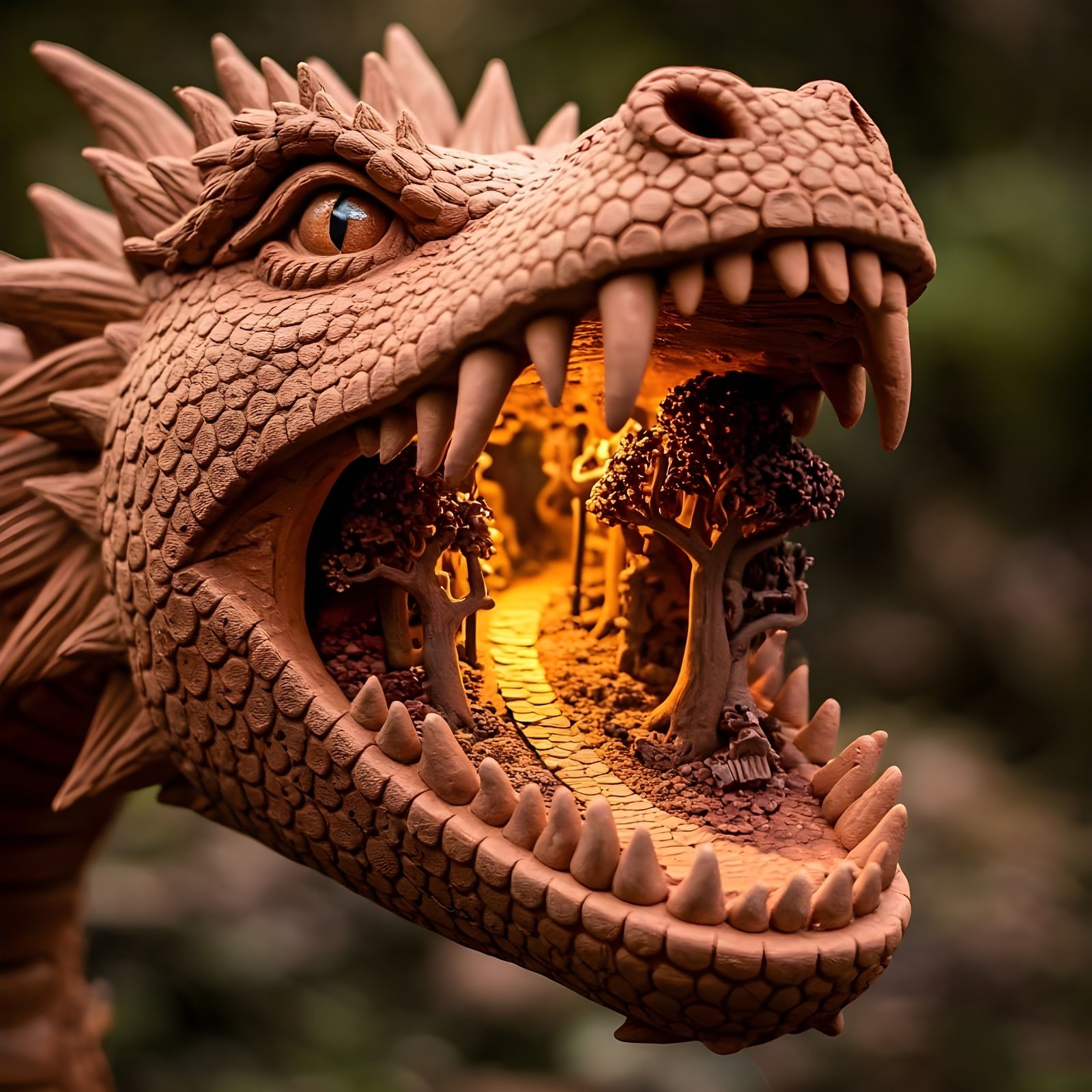 Whimsical Clay Dragon's Enchanted Lair