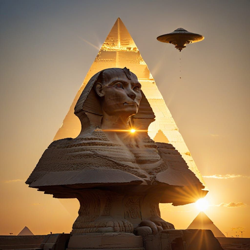 Egyptian Sphinx Being Built By Alien Spacecraft