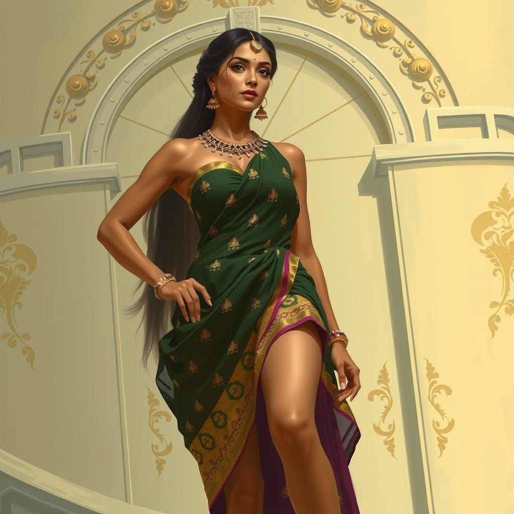 Grace and glamour in a vibrant embrace