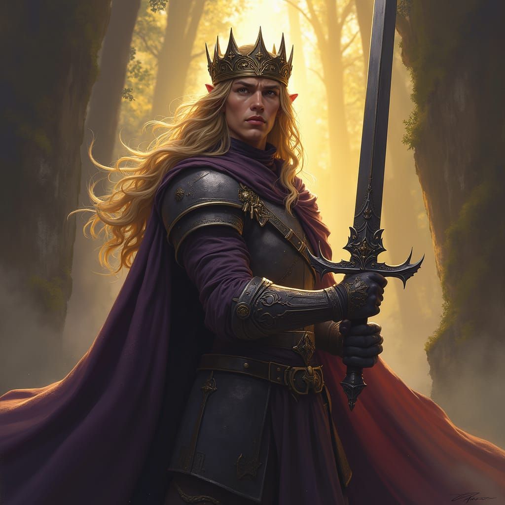 Ethereal King of the Elves in Regal Attire