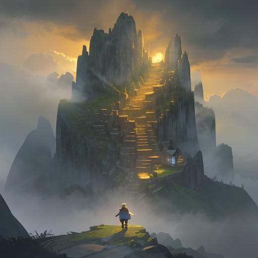 Monk and Thundercloud: Cinematic Digital Matte Painting