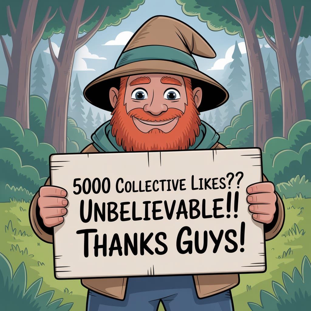 Fantasy Forest Folk Man Thanks Followers