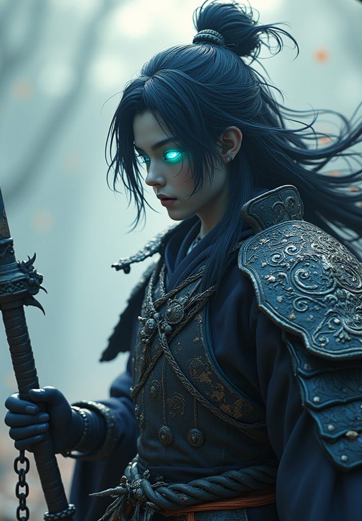 Anime Style Samsaran Samurai with Kusarigama