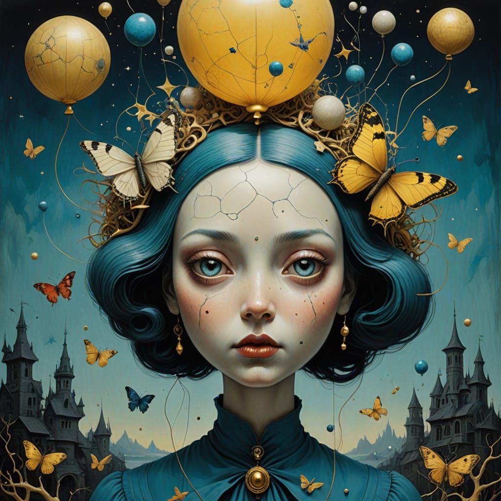 Surrealist Masterpiece Blending Ceccoli and Van Gogh Styles